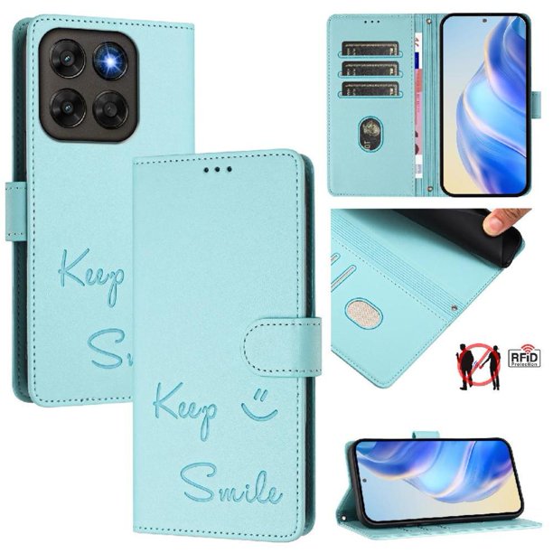 Funda Cartera para Motorola Moto G77 con Bloqueo RFID, Cierre Magnético y Ranuras Tarjetas Verde