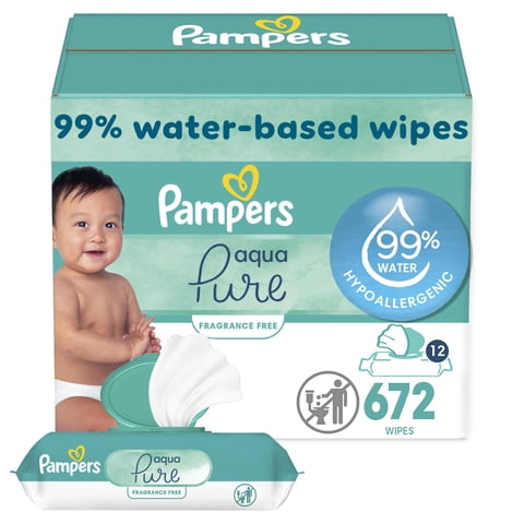 Toallitas Para Bebés Pampers Aqua Pure Sensitive 99% De Agua 672 Unidades
