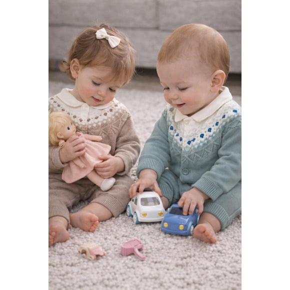 Conjunto español, pantalon body y chaleco. beige 1 A 2 Meses