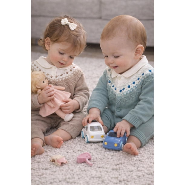 Conjunto español, pantalon body y chaleco. beige 6 A 9 Meses