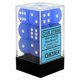thumbnail image 2 of Dice Chessex 27606 16 mm d6 con pepitas (12 dados) azul esmerilado, 2 of 2