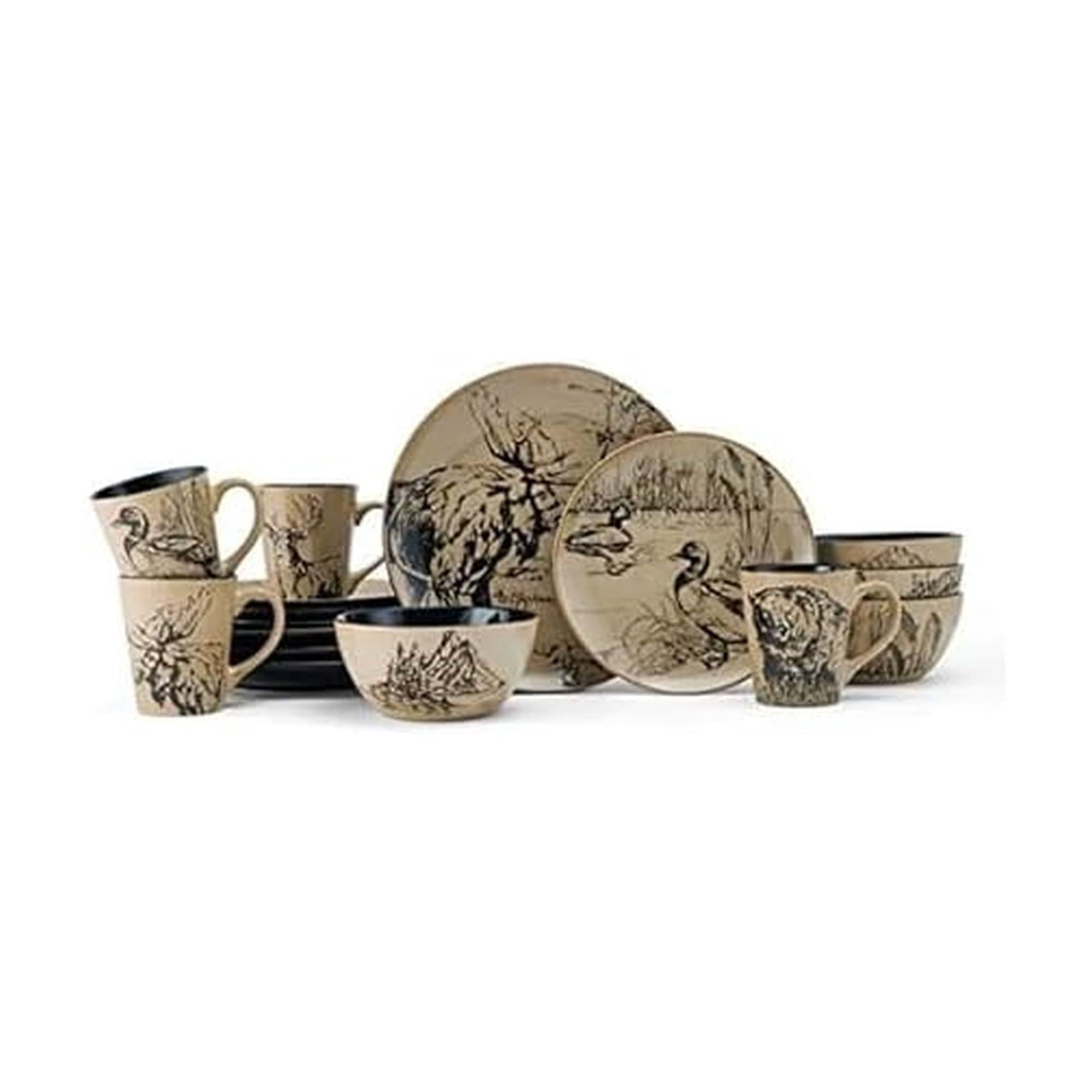 Juego De Vajilla Mossy Oak Animal Print Service De 4 A 16 Piezas