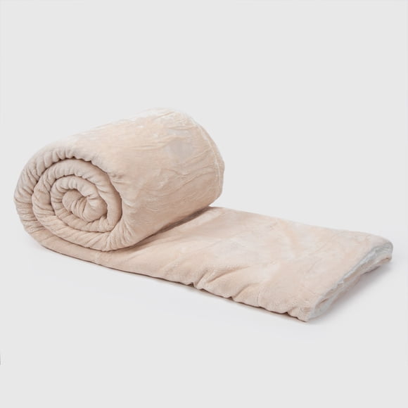 Manta Frazada Sherpa Polar Franela Crema King