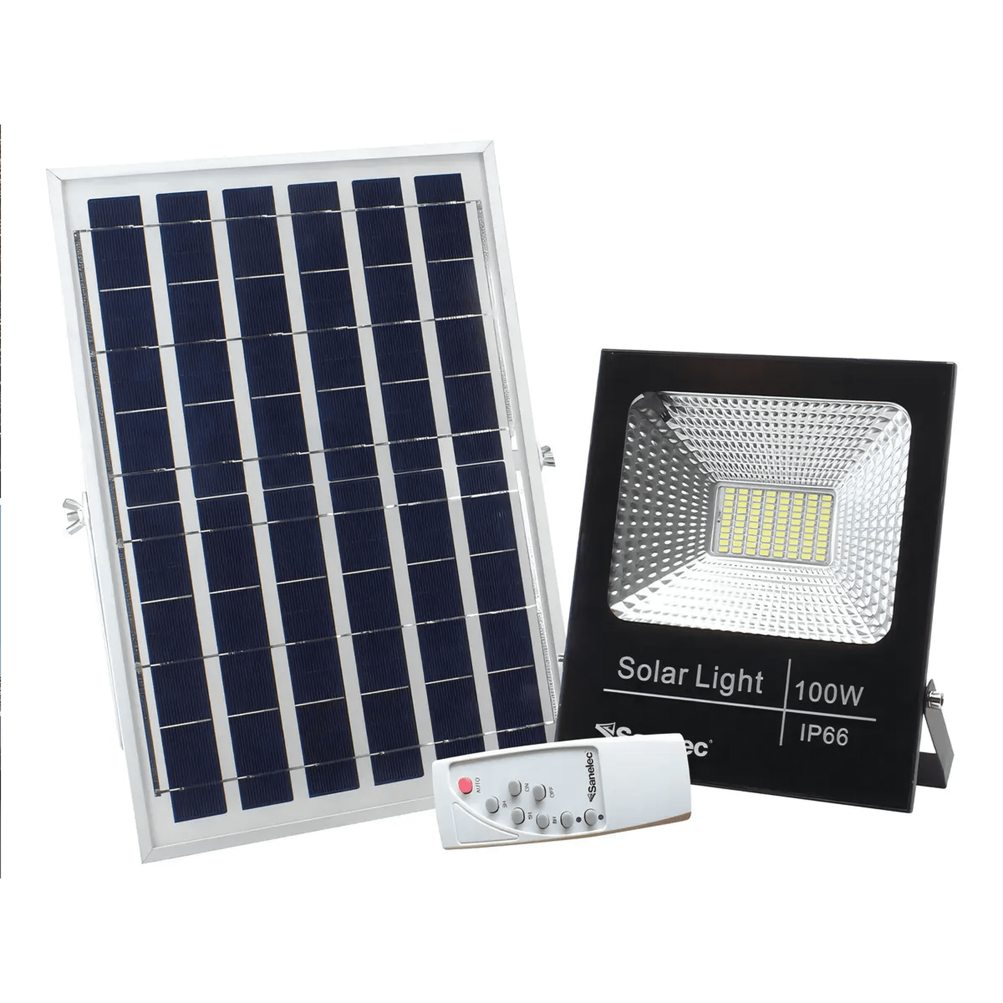 foco Solar Led Blaco Belug 100w Con Control Remoto Exteriores Color De La Carcasa Negro