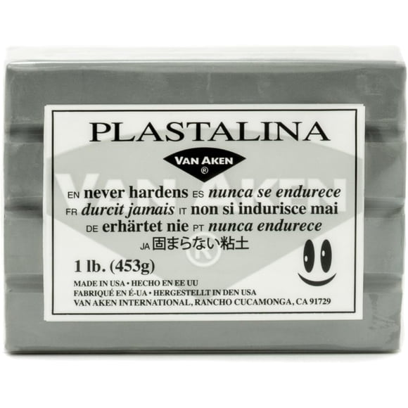 Van Aken Plastalina Modeling Clay Gray, 1 lb, Modeling Clay