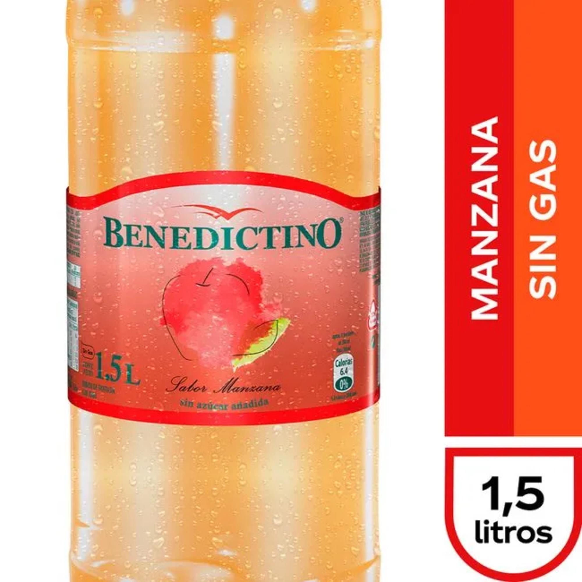Agua Saborizada Manzana Sin Gas Botella 1,5 L Benedictino