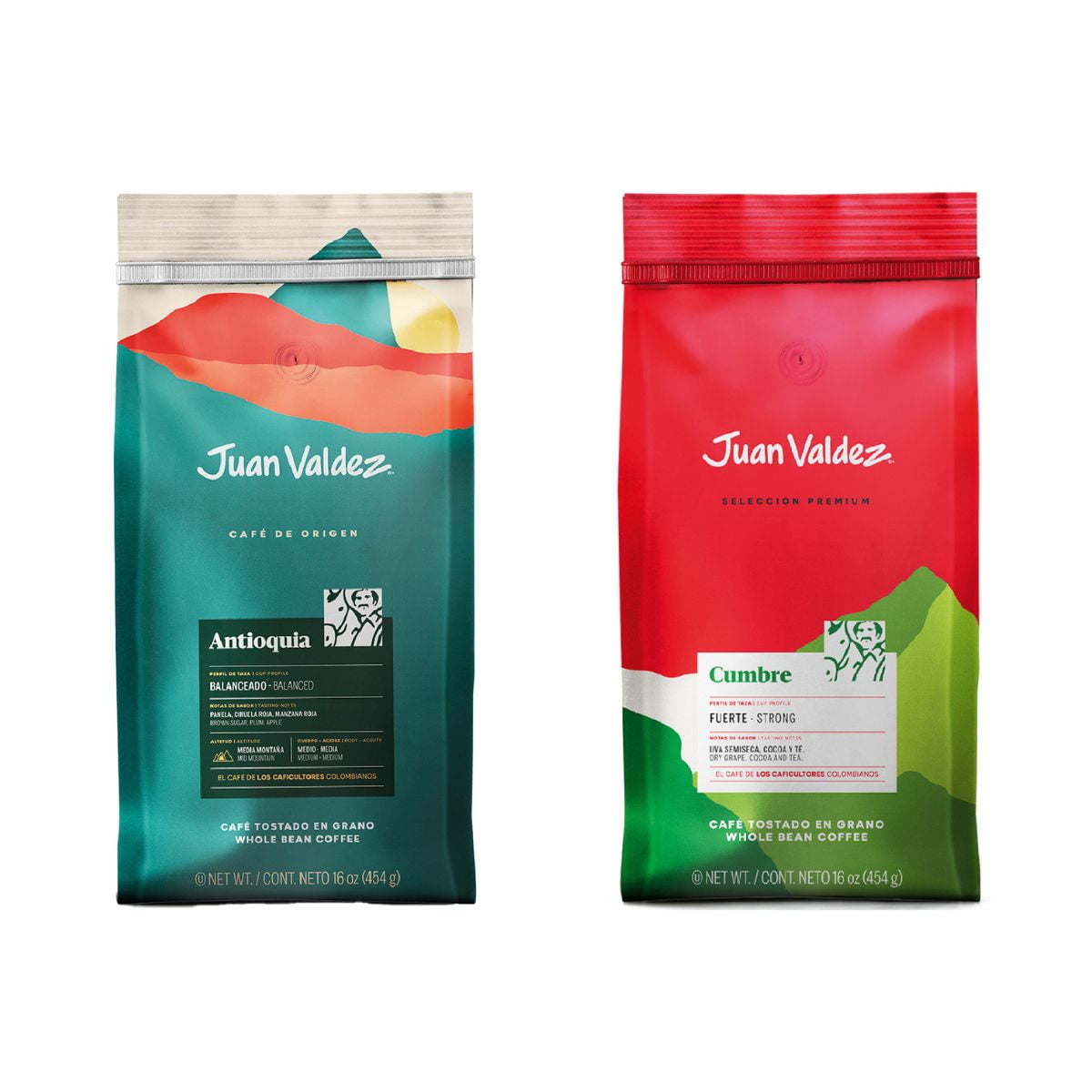 Pack Café Grano Juan Valdez Equilibrio Perfecto: Antioquia 454g Y Cumbre 454g