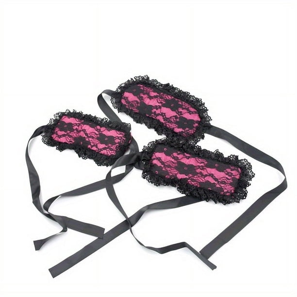 3pcs Set BDSM Lace Handcuffs and Ankle Cuffs with Blindfold and Eye Mask for Couples - Enhance Your Sexual Experience with Erotic Restraints and Fetish Toys