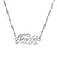 thumbnail image 2 of escrito 'fe' palabra colgante clavícula collar unisex fantasía joyería plata, 2 of 3