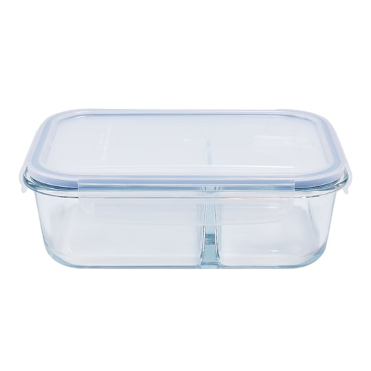 Contenedor 1380ml Vidrio Con División 2 Piezas Transparente 1 Un Mainstays