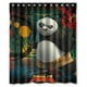 thumbnail image 1 of Cortina de ducha de Kung Fu Panda con diseño de oso Po, juego de cortinas de baño con ganchos, tamaño 66 x 72 pulgadas, 1 of 3