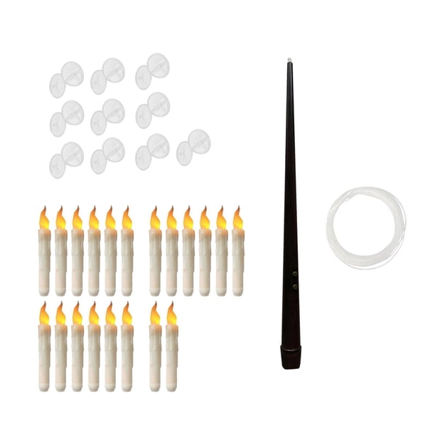 Velas flotantes de 20 piezas, velas LED cónicas, velas flotantes LED para Halloween, para fiesta de cumpleaños, Navidad, chimenea, adorno navideño amarillo