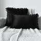 thumbnail image 2 of Pack de 2 Fundas de Cojín Terciopelo con Pompones 30x50 cm Negro, 2 of 2