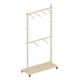 thumbnail image 3 of Solid Wood Garment Clothes Drying Rack with 6 Wooden Hangers, Space-Saving Design, Adjustable Shelf, and Wheels for Easy Mobility – Perfect for Bedroom, Living Room, or Entryway, 3 of 3