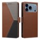 thumbnail image 4 of Funda con Solapa para iPhone 17 Pro, Diseño Tricolor con Ranuras, Marrón, 4 of 6