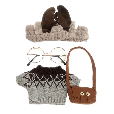 Magideal - Ropa De Suaves, Diadema, Conjunto Informal, Juguete Para De Imitación, Ropa De Muñeco De Peluche, Ropa Peluche, De Muñ , Gris A