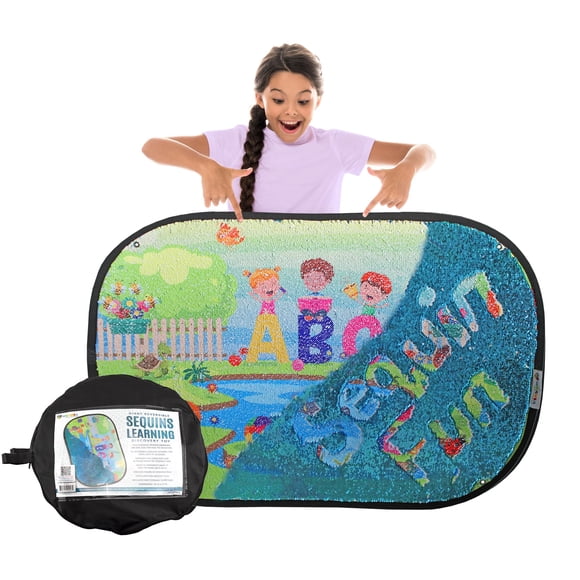 Juguete sensorial de pared MEAVIA Reversible Sequins Learning, 40 x 27 pulgadas