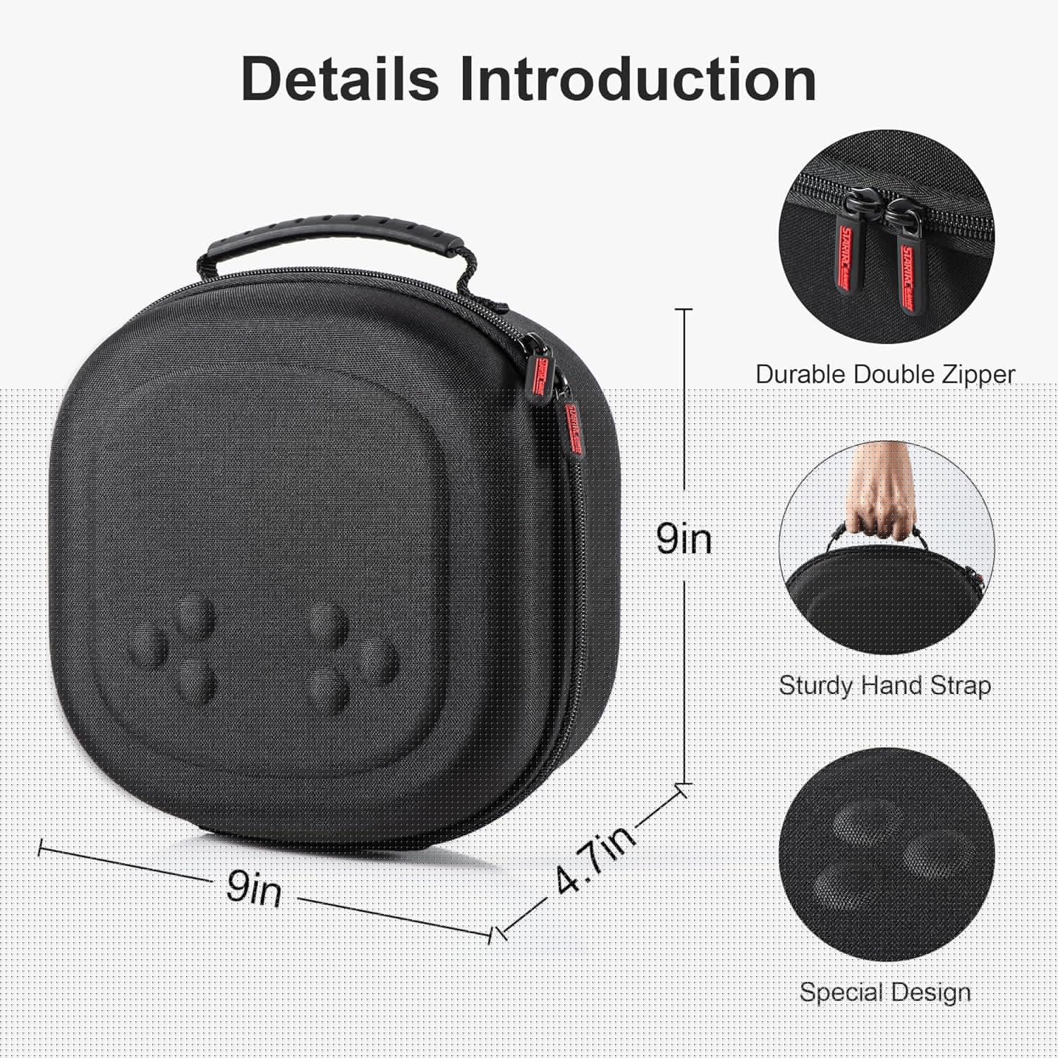 thumbnail image 4 of Funda de transporte rígida para Meta Quest 3S/Quest 3/Vision Pro - Compatible con casco de RV, mandos táctiles - Diseño que ahorra espacio para viajar y guardar en casa-Negro, 4 of 7