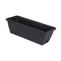 Ioensy - 2 Piezas De Jardinera Con Ventana, Decoraciones Rectangulares Para Jardín, Plantas De Interior, Hogar, Gris Oscuro