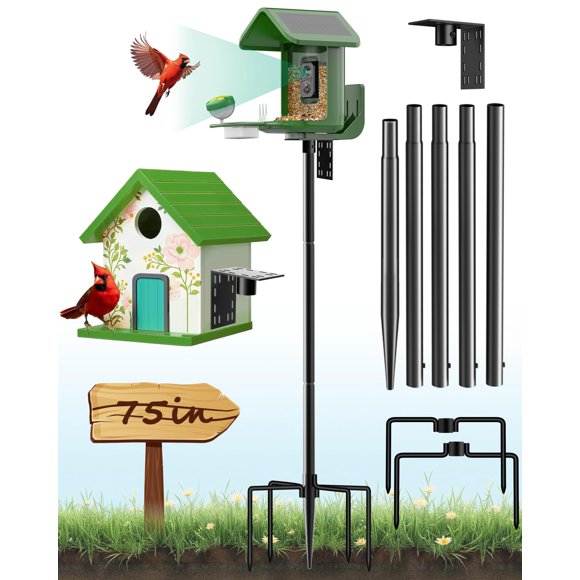 Poste para comedero de aves VIUBIRD 191 cm 2,5 cm de diámetro negro