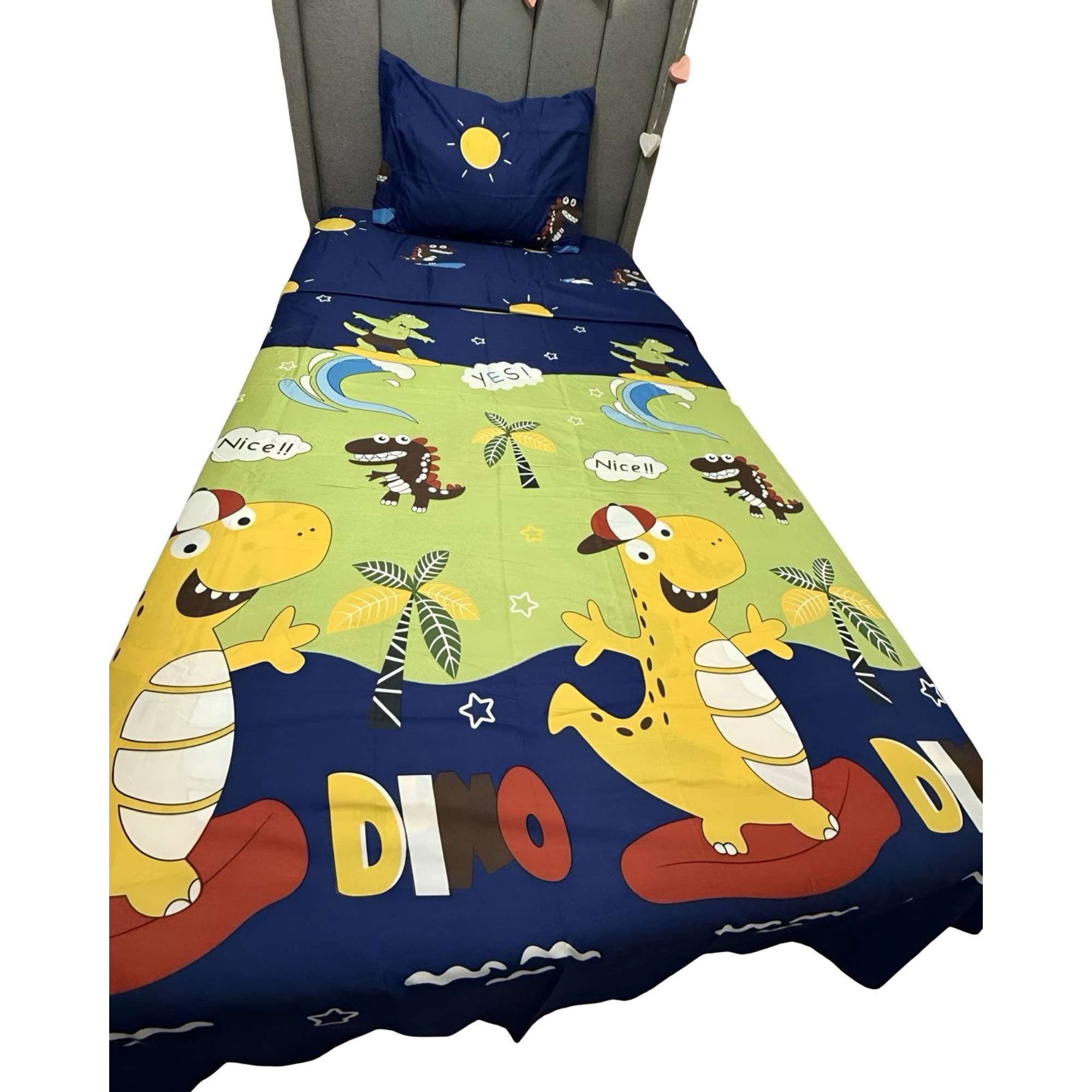 Teng Fei - Set De Sábanas Niña Niño Infantil 1 Plaza Dino