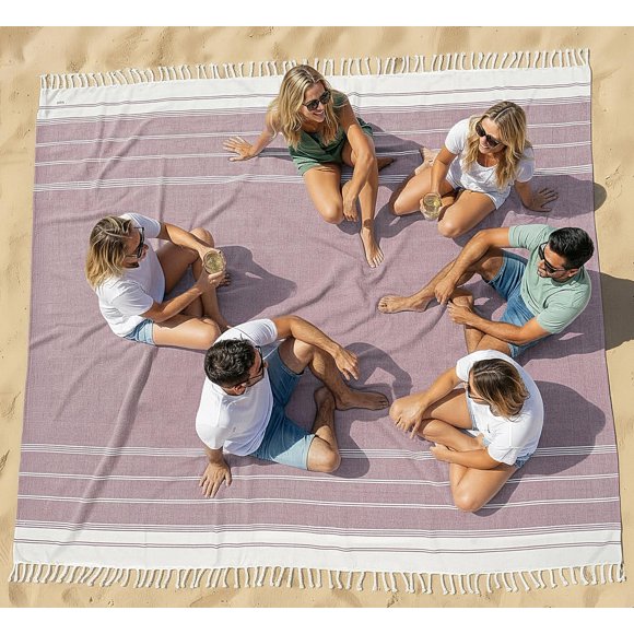 Cobija LANE LINEN 210x210 cm Malva Soñador Antiarenas