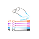 thumbnail image 3 of 5 pc straps sujetador lentes silicona ajustable gancho antica, color negro, 3 of 3