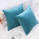 thumbnail image 2 of PiccoCasa 18"x18" Fundas de Cojines Decorativos Euro Juego de 2, Azul Teal, 2 of 7