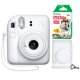 thumbnail image 1 of Cámara instantánea Fujifilm Instax Mini 12, color blanco arcilla, funda personalizada Minimate y película Fuji Instax de 20 hojas, paquete doble, 1 of 6