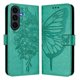 thumbnail image 1 of Funda cartera mariposa para Samsung Galaxy S25 FE con soporte y ranuras para tarjetas Verde, 1 of 5