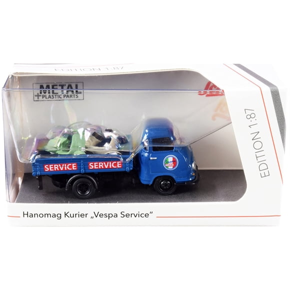 Auto de colección de metal Schuco Hanomag Kurier Transporter Vespa Service