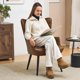 thumbnail image 3 of Silla Accent Furniliving con respaldo alto de piel sintética marrón x2, 3 of 8