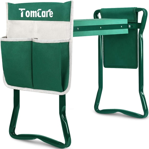 Asiento Reclinable Para Jardín Con Bolsa Para Herramientas Color Verde