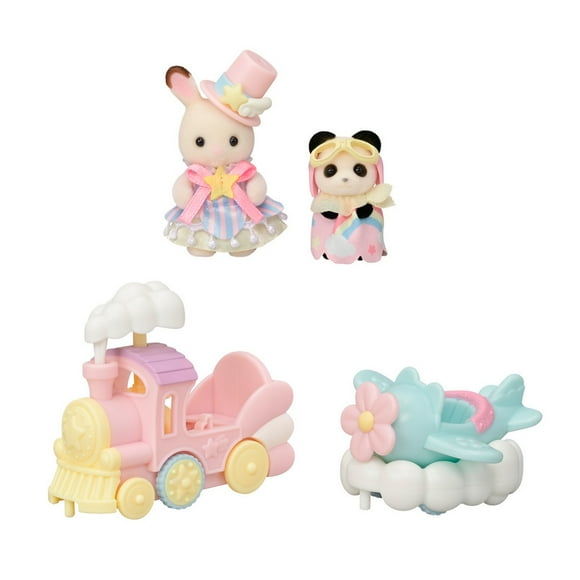 CREME Y ERIN EN TREN Y AVION SYLVANIAN FAMILIES