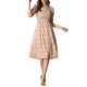 thumbnail image 2 of INSPIRE CHIC Vestido de Mujer con Nido de Abeja Floral Cuello Cuadrado Mangas Cortas Abullonadas Vestidos Midi de Primavera Verano Rosa L, 2 of 7