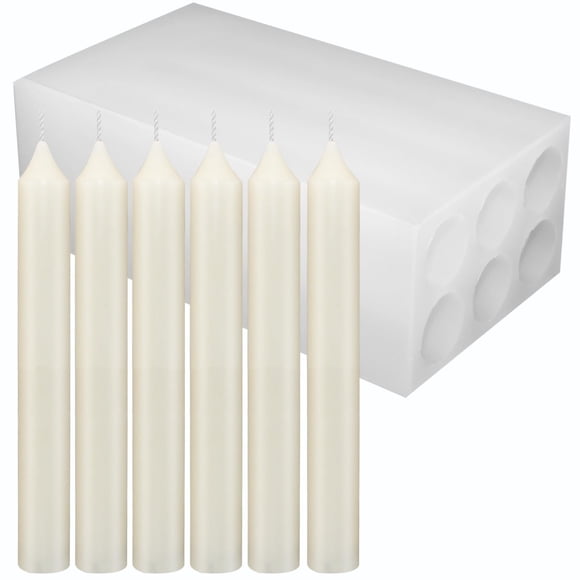 Molde de silicona Kackaidi para velas cilíndricas largas de 6 cavidades