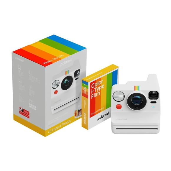 Cámara instantánea Polaroid Now+ Gen 3 blanca con película a color