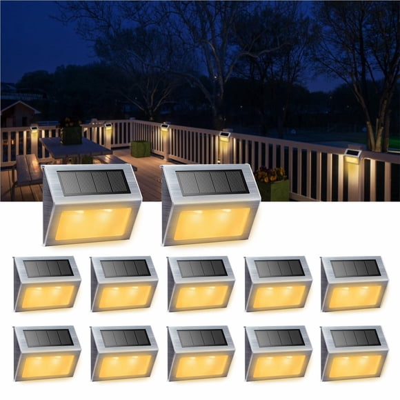 Luces solares XLUX para peldaños, terrazas, caminos, patios, escaleras, paquete de 12