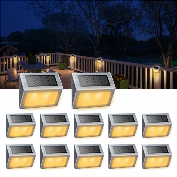 Luces solares XLUX para peldaños, terrazas, caminos, patios, escaleras, paquete de 12