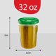 thumbnail image 5 of PLASTICPRO Juego de 6 Contenedores de Almacenamiento de Alimentos con Tapa de Rosca Verde - 32 oz Contenedores Reutilizables para Preparar Comidas - Apto para Congelador y Microondas, 5 of 8