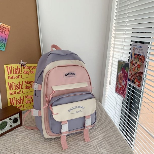 Get Ready for School with Our New Student Large Capacity Light School Bag - Simple Design with Wide Shoulder Strap