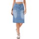thumbnail image 1 of INSPIRE CHIC Falda de Mezclilla para Mujer Casual de Cintura Alta con Abertura Trasera, Falda de Jean Elástica a la Rodilla con Bolsillos XL Azul, 1 of 6