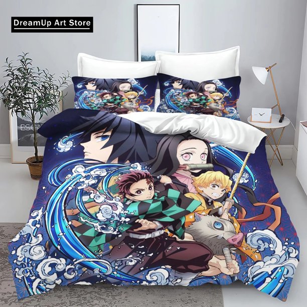 Demon Slayer Kimetsu no Yaiba kamado Nezuko% Polyester Bedding Set Duvet Cover Set PrintedHome Decor