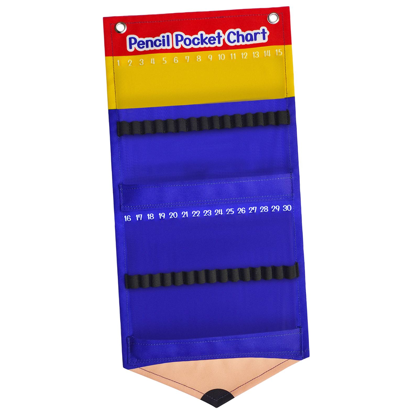 Magideal - Dispensador De Lápices Con Bolsillo Para Lápices, 25,5X55,5 Cm, Resistente Al Agua, Con Ojales, Organizador De Lápices Para Sala De Lectura, Duradero