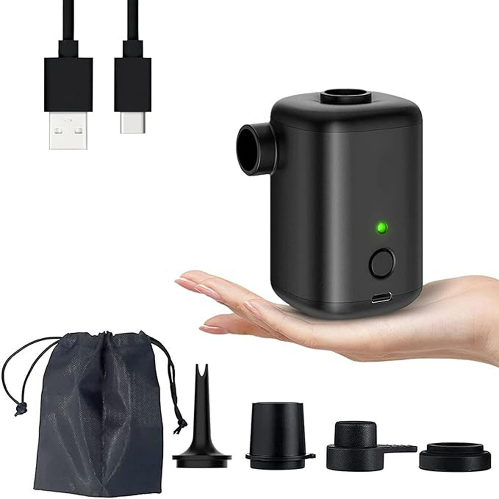 Veat00l - Bomba De Aire Eléctrica Bomba De Aire Portátil, Con Batería 3000mah Usb Recargable, Puede Inflar Y Desinflar Anillos De Natación, Colchones De Aire, Bolsas De Almacenamiento Al Vacío