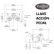 thumbnail image 5 of Llave Accion Pedal para Lavamanos Industrial, 5 of 6