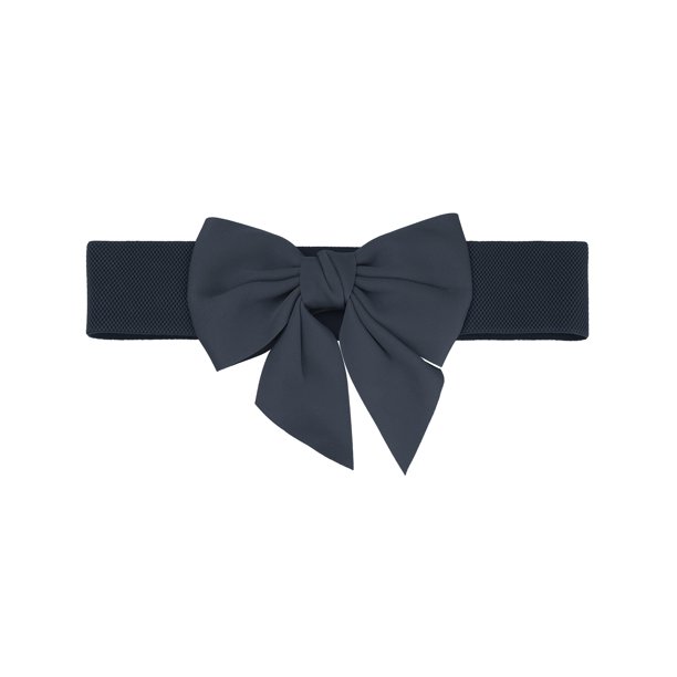 INSPIRE CHIC Cinturón elástico ancho para mujer de talla grande con decoración de lazo en la cintura, cinturones versátiles de moda 26.0-33.5" Azul marino