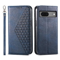 Funda Flip Foxdock Para Google Pixel 7 , Estilo Billetera Con Diseño Rombo, Correa De Mano Y Soporte, Uso Diario