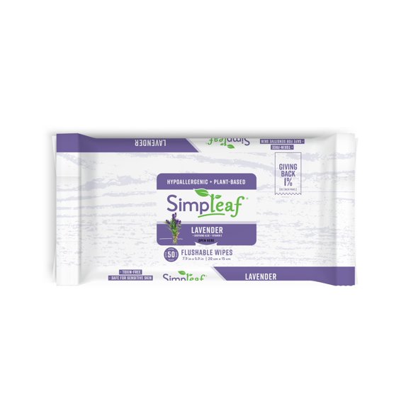 Toallitas Simpleaf Lavanda 50 uds. desechables para el inodoro