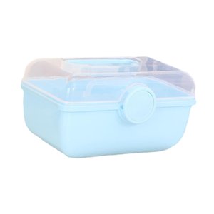 Magideal - Caja De Almacenamiento De Accesorios Para El Cabello Para Niña, Caja De Almacenamiento De Joyería, Estuche De Exposición Portátil Con Cerradura, Acces Azul